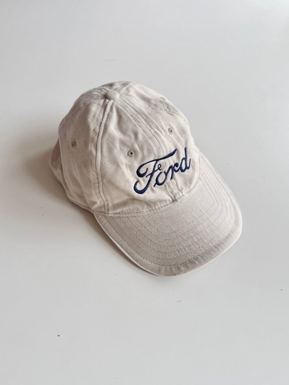 Vintage KP Lambton FORD Beige Logo Embroidered Microfiber Baseball Hat